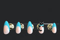 Press-on nails French turquoise chat, peints à la main – Alkemia Studio