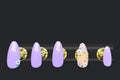 Press-on nails Lilas fleurs, peints à la main – Alkemia Studio