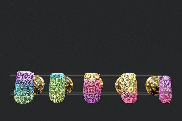Press-on nails Mandala, peints à la main – Alkemia Studio