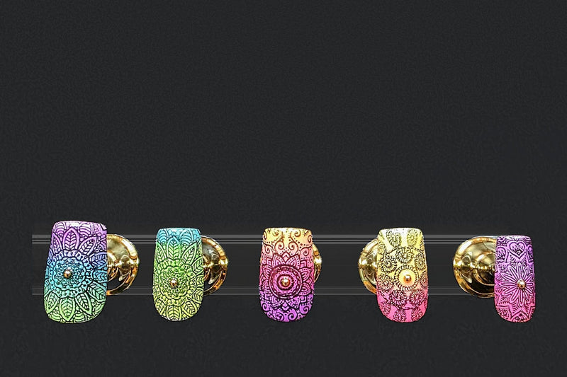 Press-on nails Mandala, peints à la main – Alkemia Studio