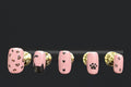 Press-on nails Chat rose, peints à la main – Alkemia Studio