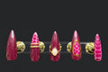 Press-on nails Bordeaux croco, peints à la main – Alkemia Studio
