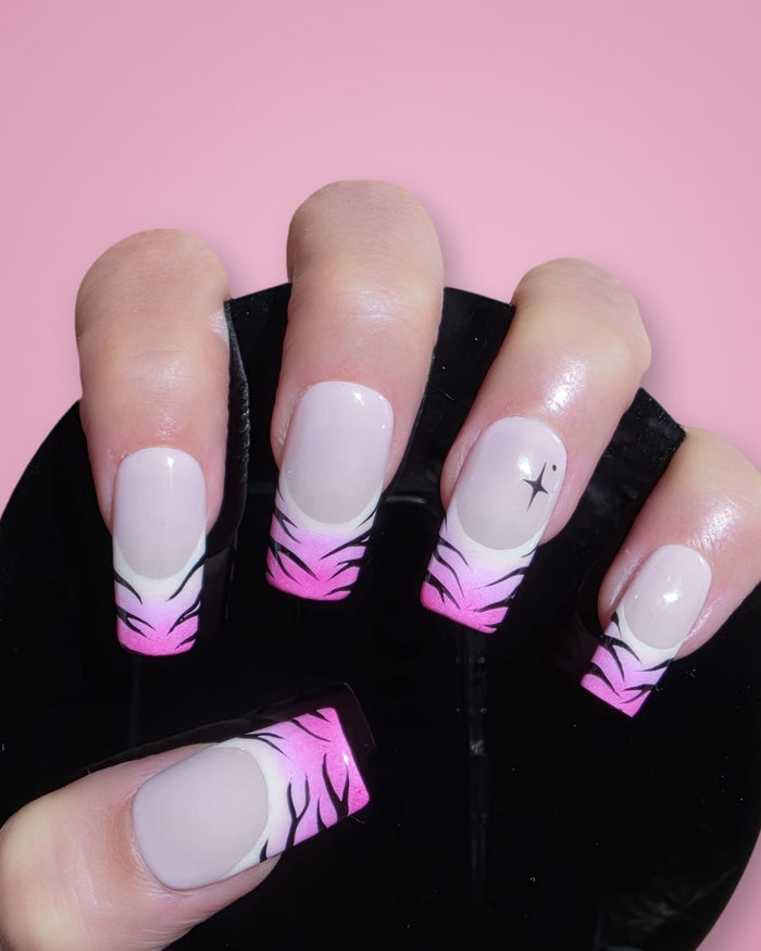 Press-on nails French rose